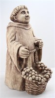 Ceramic Monk Wine Bottle/ Glass Holder Statue