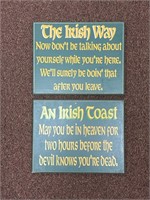 Two Irish Quote Wooden Signs