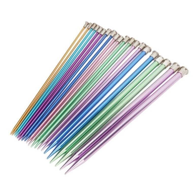 Gupbes 10in Knitting Needles Set Single Pointed 25