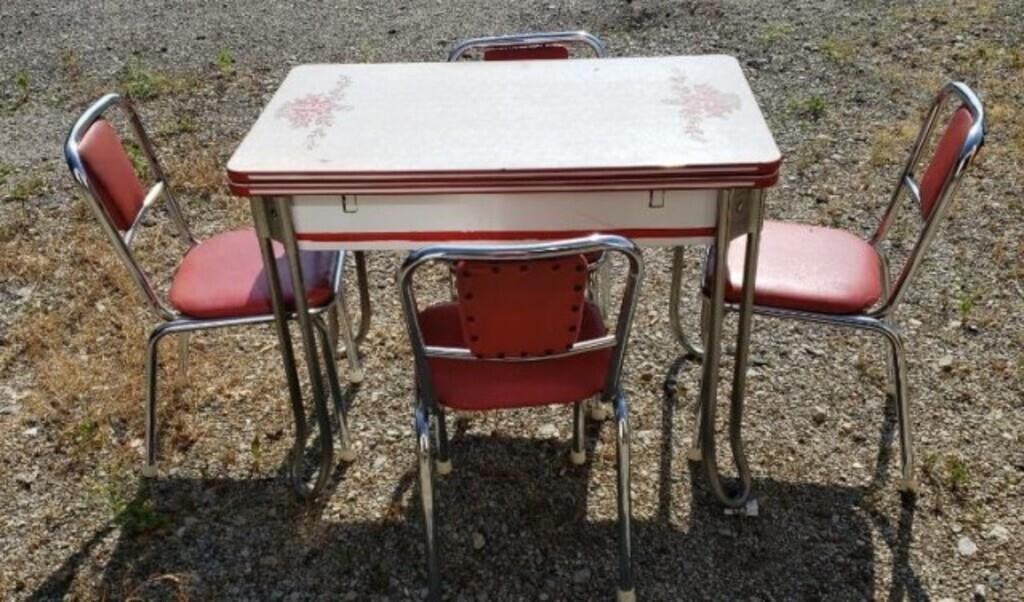 1940's Porcelain Top Table with Slide Outs &