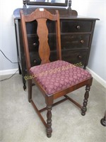 Straight Back Side Chair With Upholstered Seat
