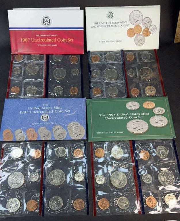 (4) UNCIRCULATED COIN SETS 1987, 1989, 1991, 1993