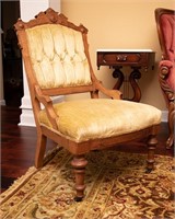 Antique Gold Velvet Chair