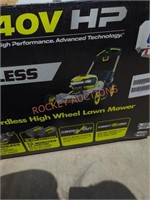 Ryobi 21" 40v cordless high wheel lawn mower
