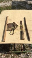 Axe and Handle, Corn Knife, Ground Stake,