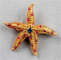 Tiffany & Co Schlumberger 18K Gold Starfish Brooch