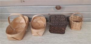 Assorted Woven Baskets, lot of 4