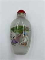 VINTAGE SNUFF BOTTLE HAND PAINTED