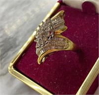 Vintage 60s 10k 2CTW Diamond Ladies Statment Ring