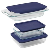 Pyrex 6pc Bake Store Set (3 w/Lids)