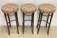 Wooden Barstools with Upholstered Top