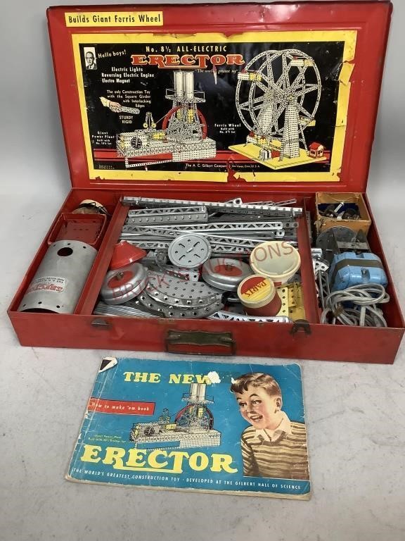 Vintage Erector Construction Toy in Metal Case