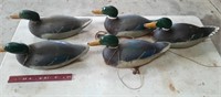 5 Mallard Duck Decoys -Wood
