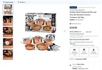 WF604  Gotham Steel Hammered Cookware Set, 15pc