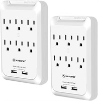 NEW $49 2PK 6-Outlet Wall Mount Surge Protectors