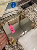 ENAMELED BEVELED GLASS VANITY MIRROR