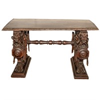 Ornately Carved Winged Griffin Center Table