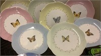 Set of 8 decorative butterfly plates