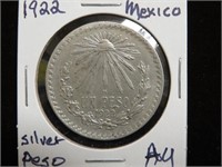 1922 MEXICO SILVER PESO AU