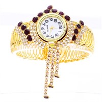 Flex Cuff Bracelet w/ Bling & Watch