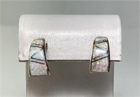 Sterling Native Signed Opal Earrings 4 Grams