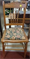 Antique Chair w/ Needlepoint Top