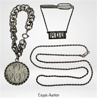 Sterling Silver Jewelry Massive Bracelet, Necklace