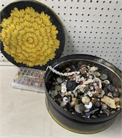 Huge Tin of Buttons and Bobbins