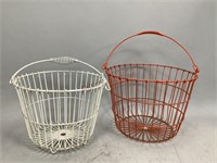 Two Vintage Wire Egg Baskets