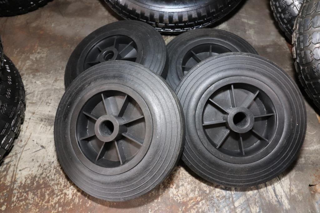 4 Solid Rubber Wheels   8 Inch -  New
