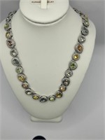 Fashion necklace: vintage multicolor faux gems slv