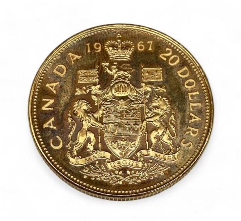 1967 Canadian $20 Confederation Gold Coin.