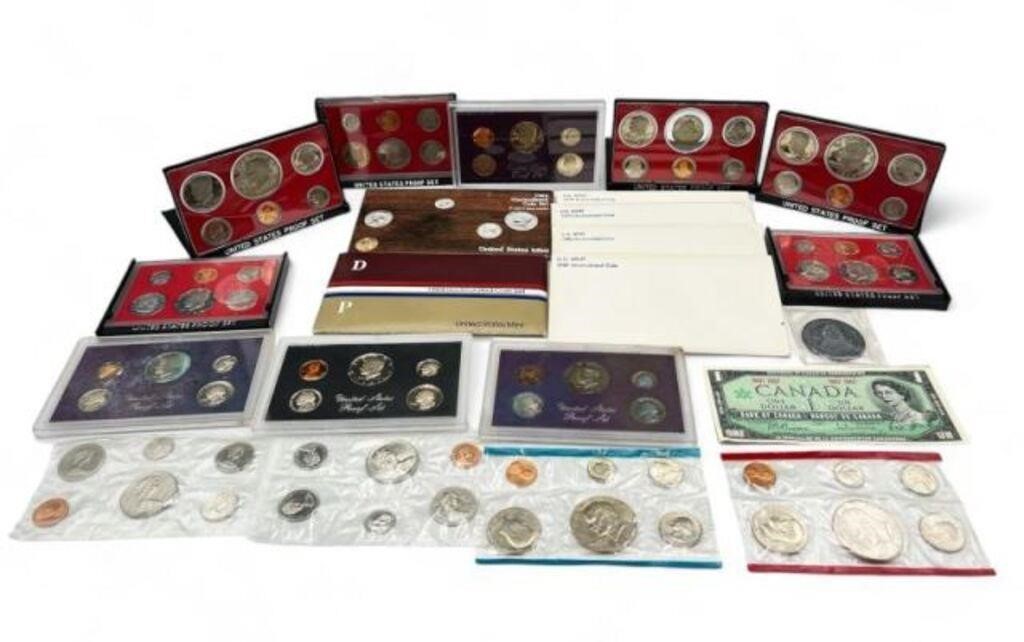 Lot of Mostly United States Proof Sets 1977-1986.