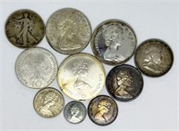 10 Silver Coins - 1967 Canadian Centennial & More.