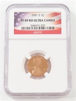 2001-S LINCOLN PENNY PROOF PF69 RD ULTRA CAMEO