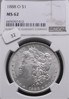 1888 O NGC MS62 MORGAN DOLLAR