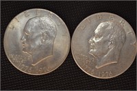 1776-1976 Bicentennial Ike silver dollars (2)