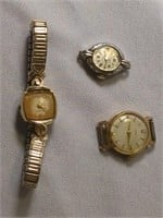 3 Women's Vintage Watches, Bulova, Timex, Regina