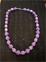 Mid century purple bead necklace