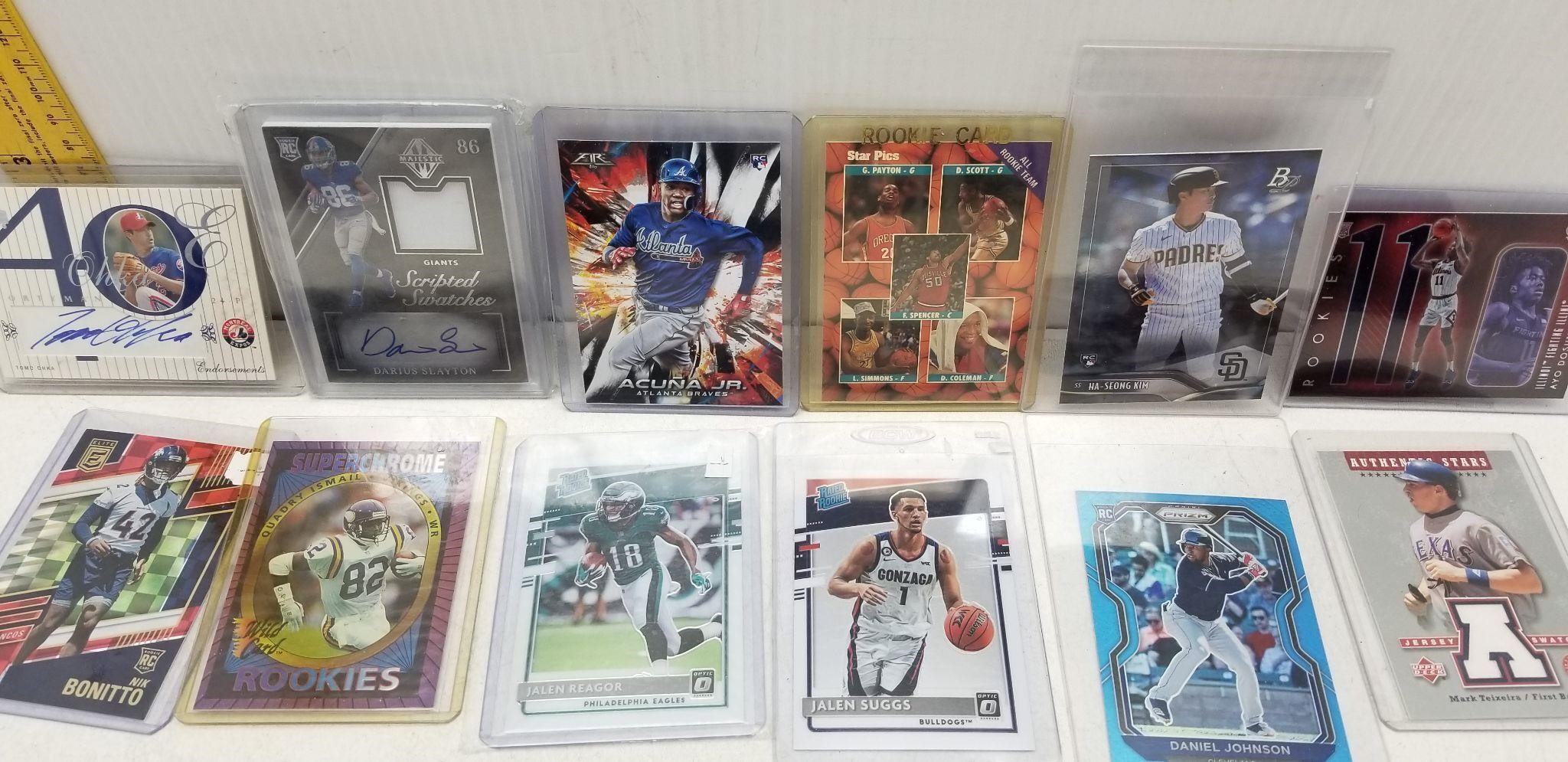 12 MISC NBA-MLB-NFL TRADING CARDS