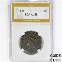 1825 Large Cent PGA AU58