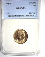 1948-D Nickel NNC MS-67+ FS LISTS FOR $3500