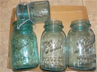 4 green ball canning jars KITCHEN KITCHEN