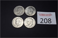 (4) 1977 Eisenhower Dollars
