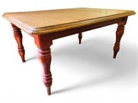 Antique Red Painted Farmhouse Dinning Table