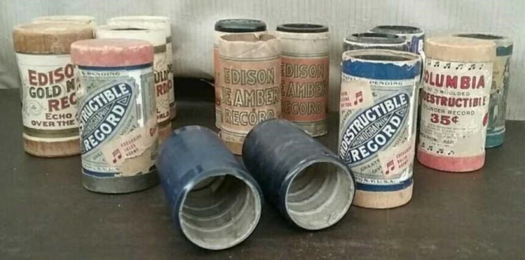 Box-10+ Antique Cylinder Record Containers