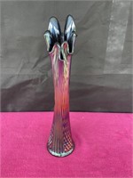 Fenton purple funeral carnival / swung vase, "