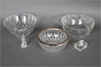 Vintage Crystal Bowls & Glass Angel & Glass Dish