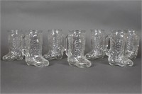 Vintage Cowboy Boot Glass Mugs - Set of 7