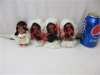 4 poupées amérindiennes de collection